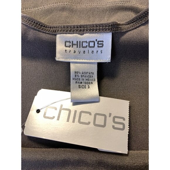 Chicos Travelers Tank Top Size 3 XL Extra Large Gray Blouse Stretch Women New - Picture 8 of 8